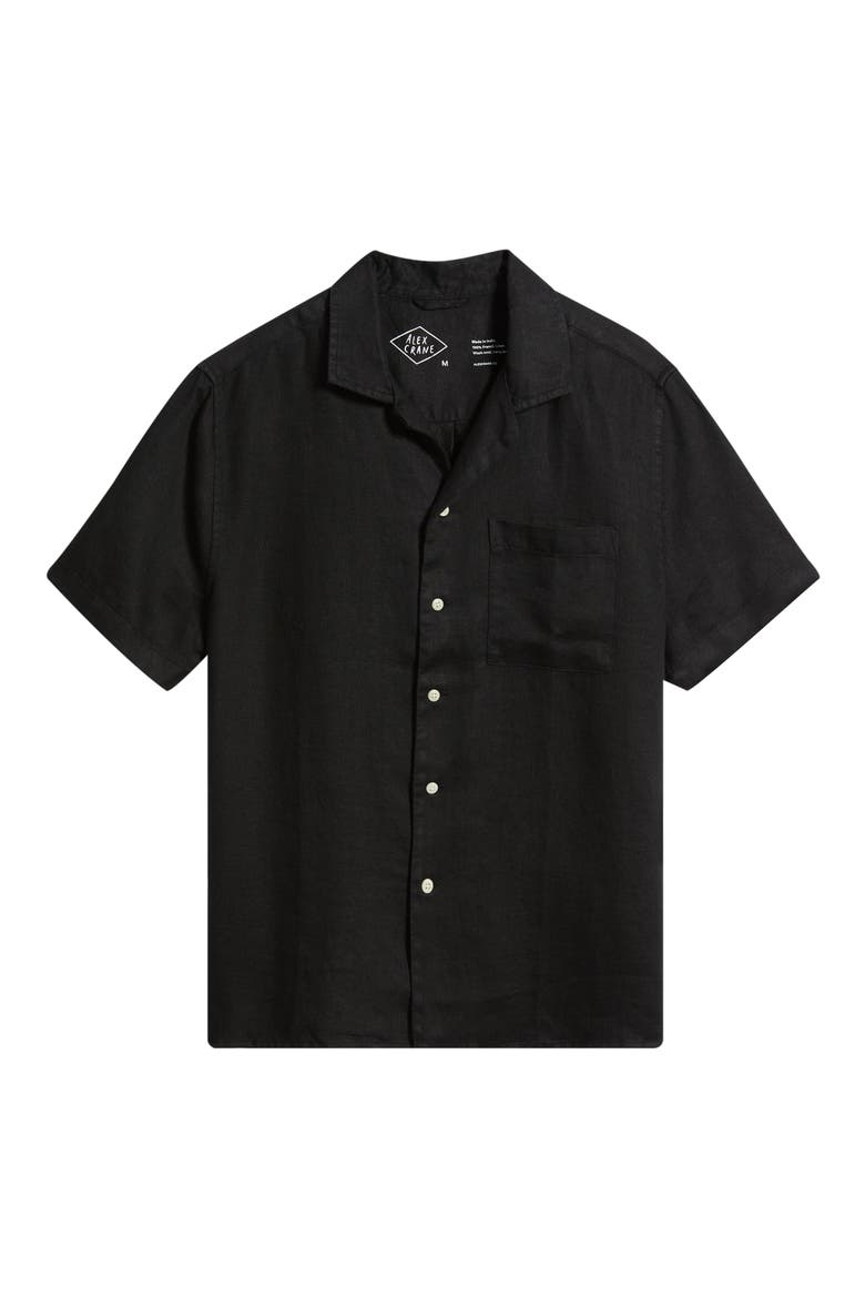 Organic Linen Camp Shirt, Alternate, color, NIGHT