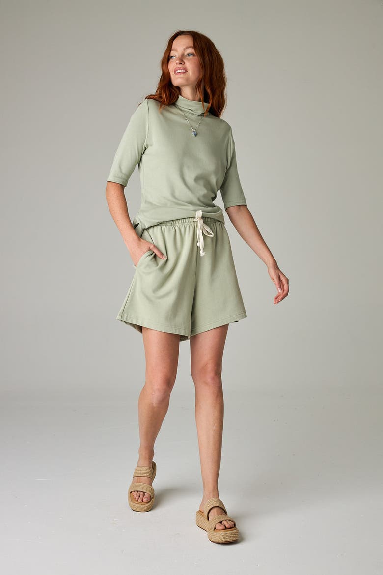 Acadia Aspen Eco-Luxe Rib Short-Sleeve Top - Ultra-Luxe Flow, Alternate, color, Fern