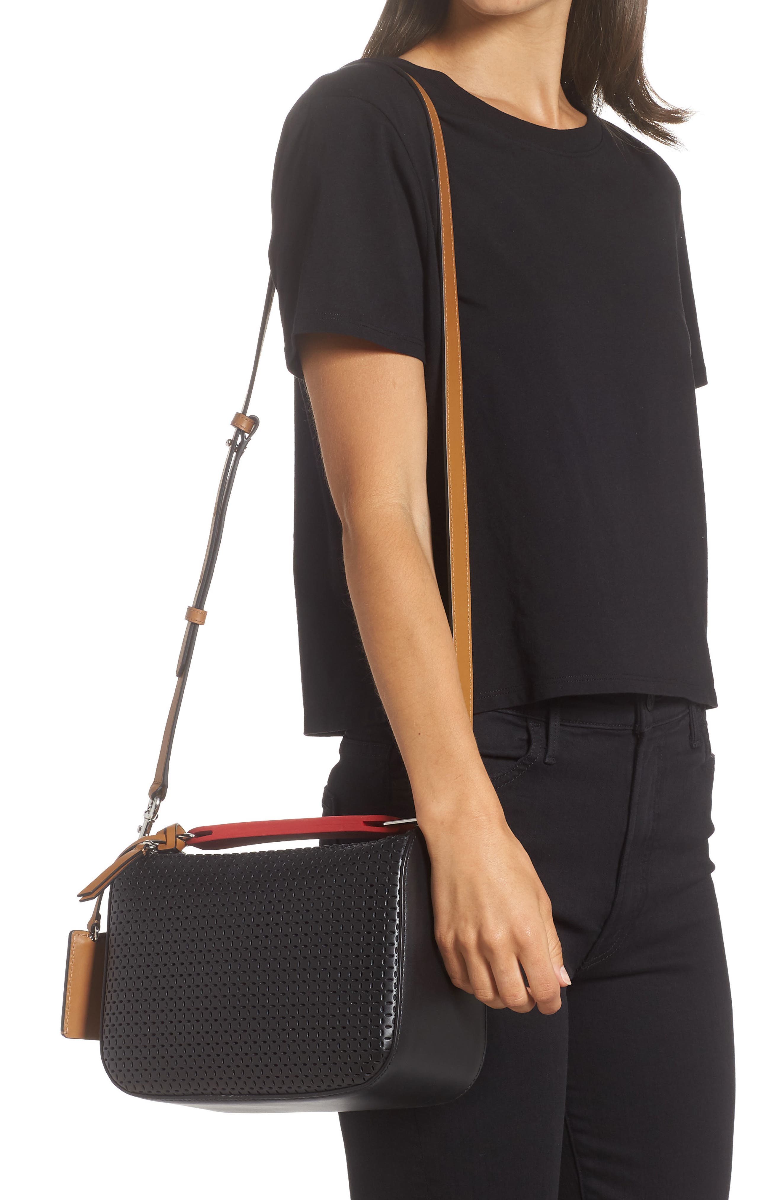 Marc Jacobs The Box Leather Crossbody Bag, Alternate, color, 