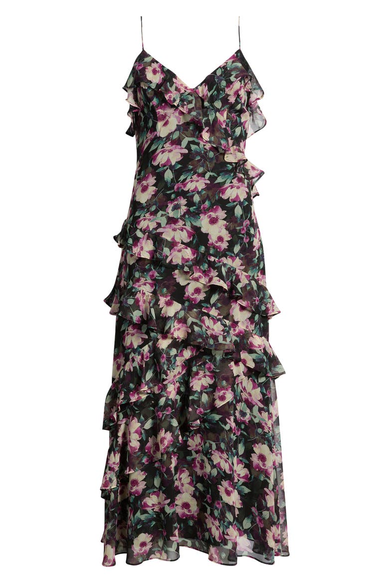 Luella Ruffle Maxi Dress, Alternate, color, BLACK MULTI