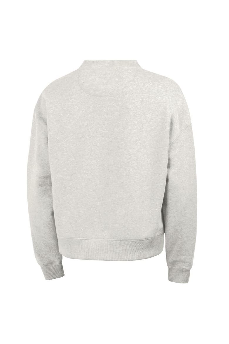 Women's Champion  Oatmeal Pittsburgh Penguins Collar Script Triumph Fleece Crewneck Sweatshirt, Alternate, color, Oatmeal