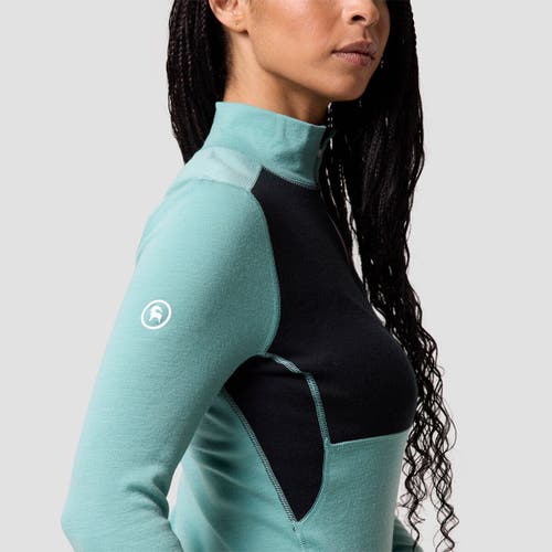 Backcountry Cedars Rws Merino Mid-wt Baselayer 1/4-zip Top In Green