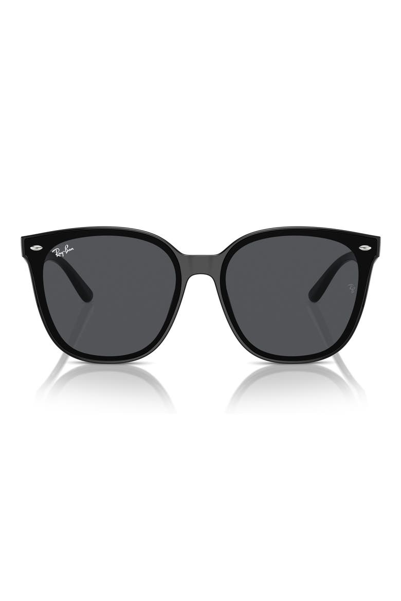 66mm Oversize Irregular Sunglasses, Alternate, color, BLACK