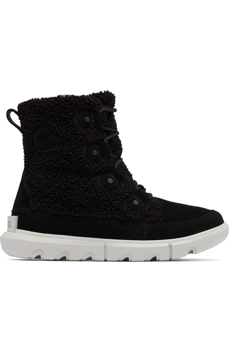 SOREL Explorer Next Joan Faux Shearling Bootie, Alternate, color, Black/ Moonstone