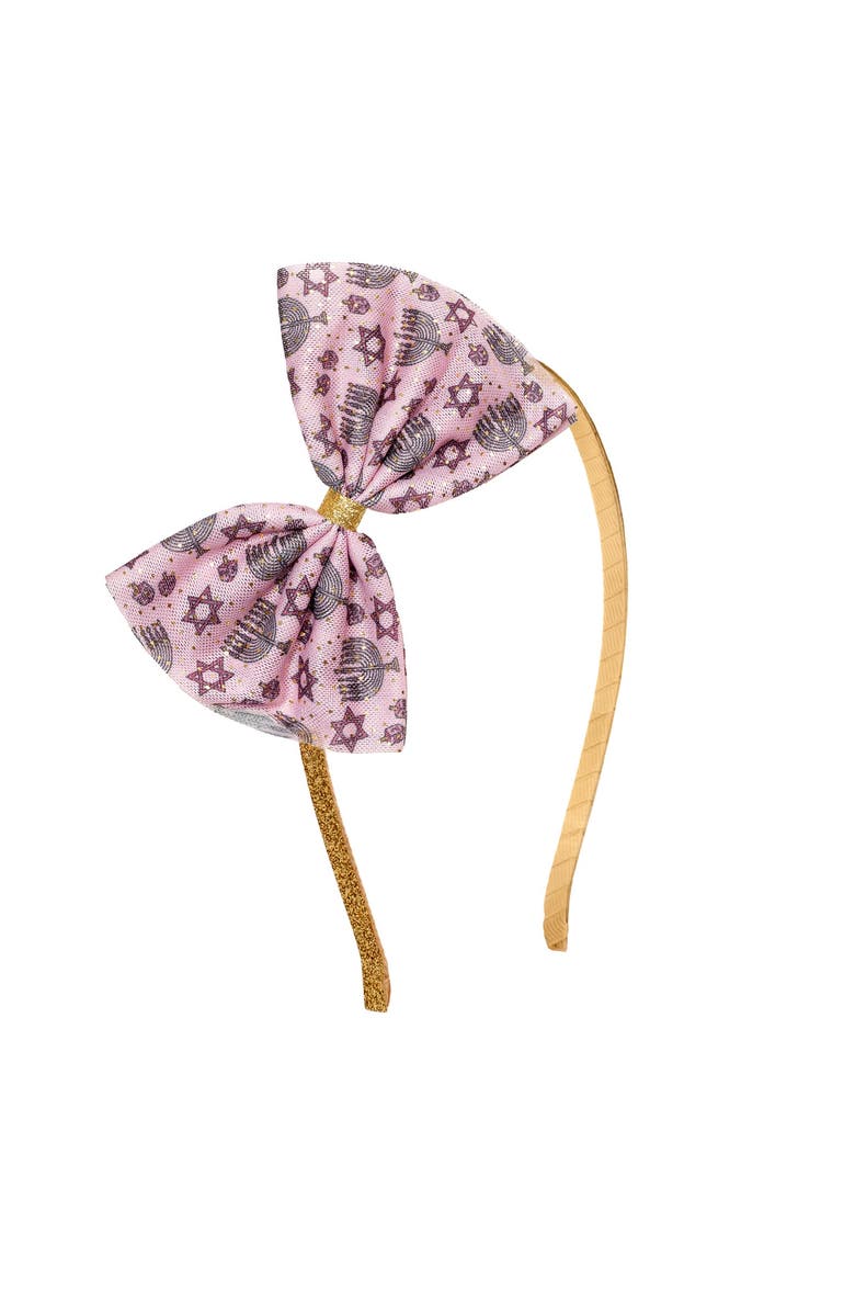 Sweet Wink Hanukkah Tulle Bow Headband, Main, color, 