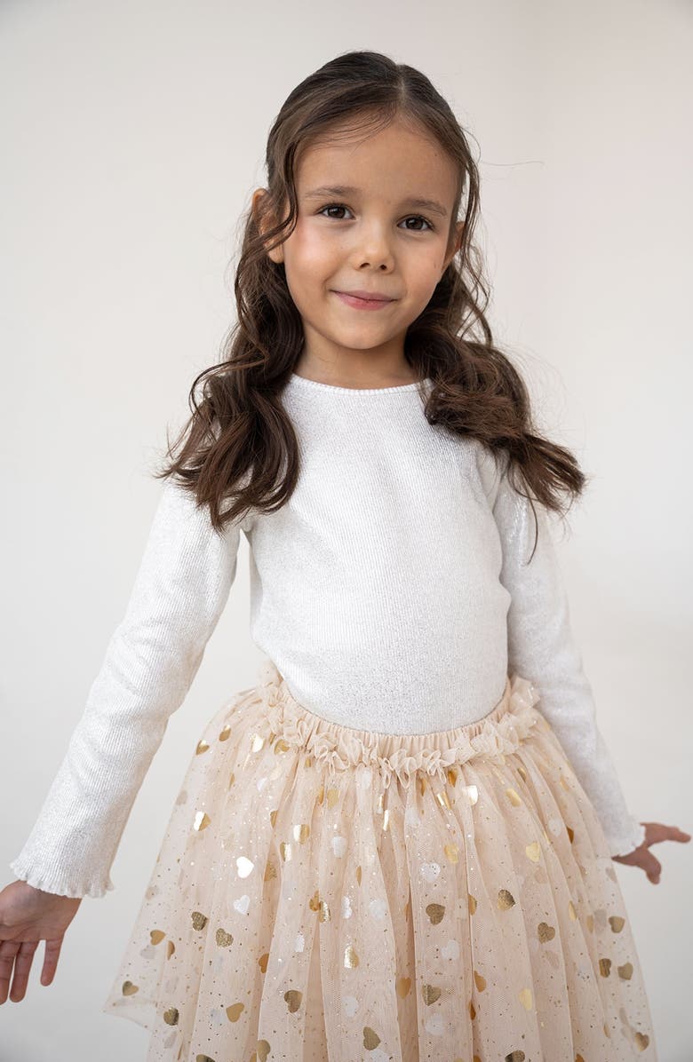 Mini Celebrities Gleam Tutu Skirt Set, Main, color, Sand Beige