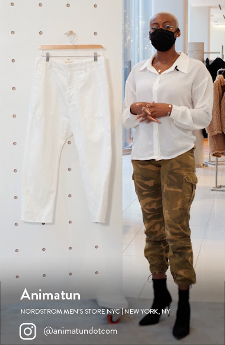 Luna Cotton & Linen Twill Crop Pants, sales video thumbnail