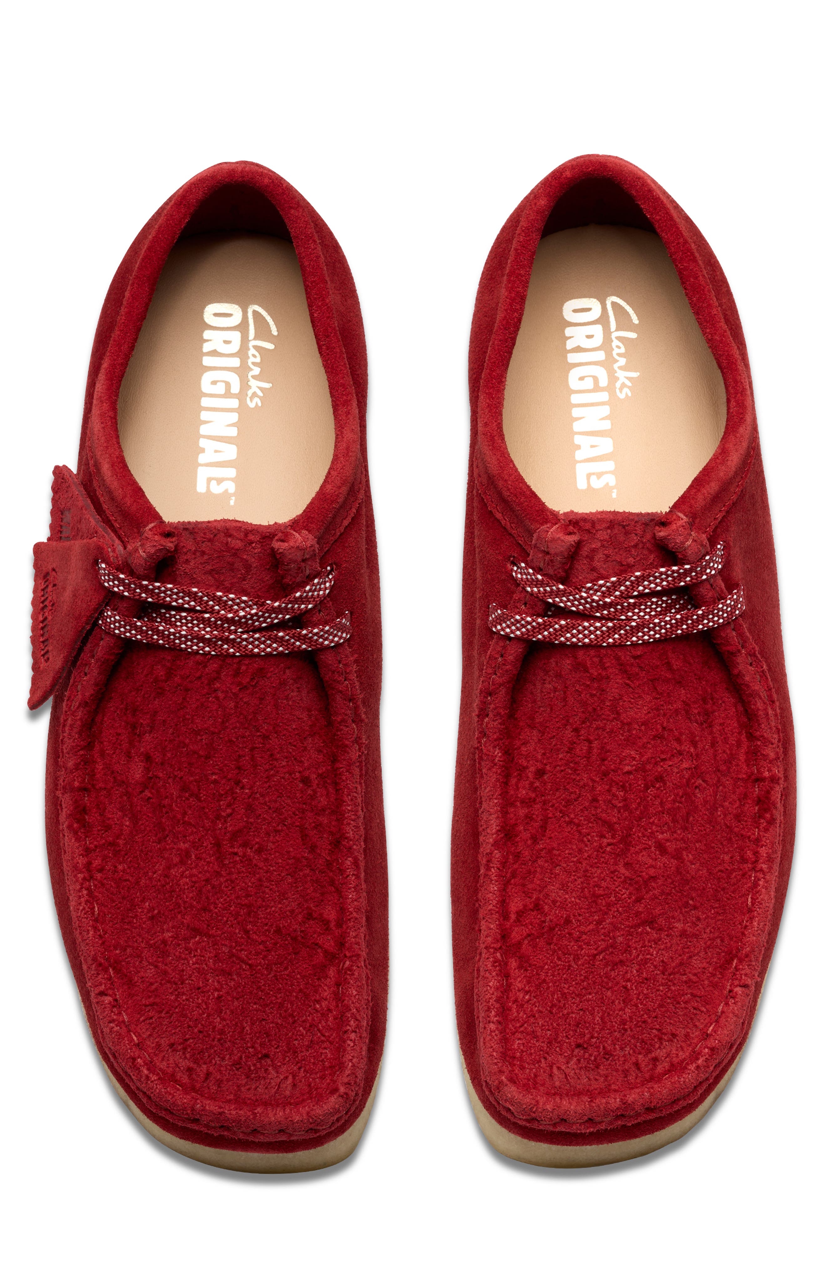 Wallabee Moc Toe Chukka, Alternate, color, DARK RED S