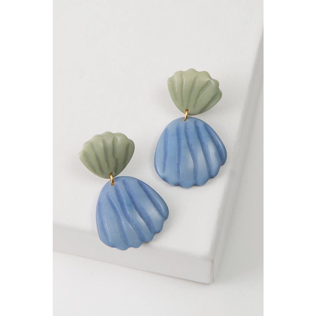Noonday Coastal Carved Earrings In Blue