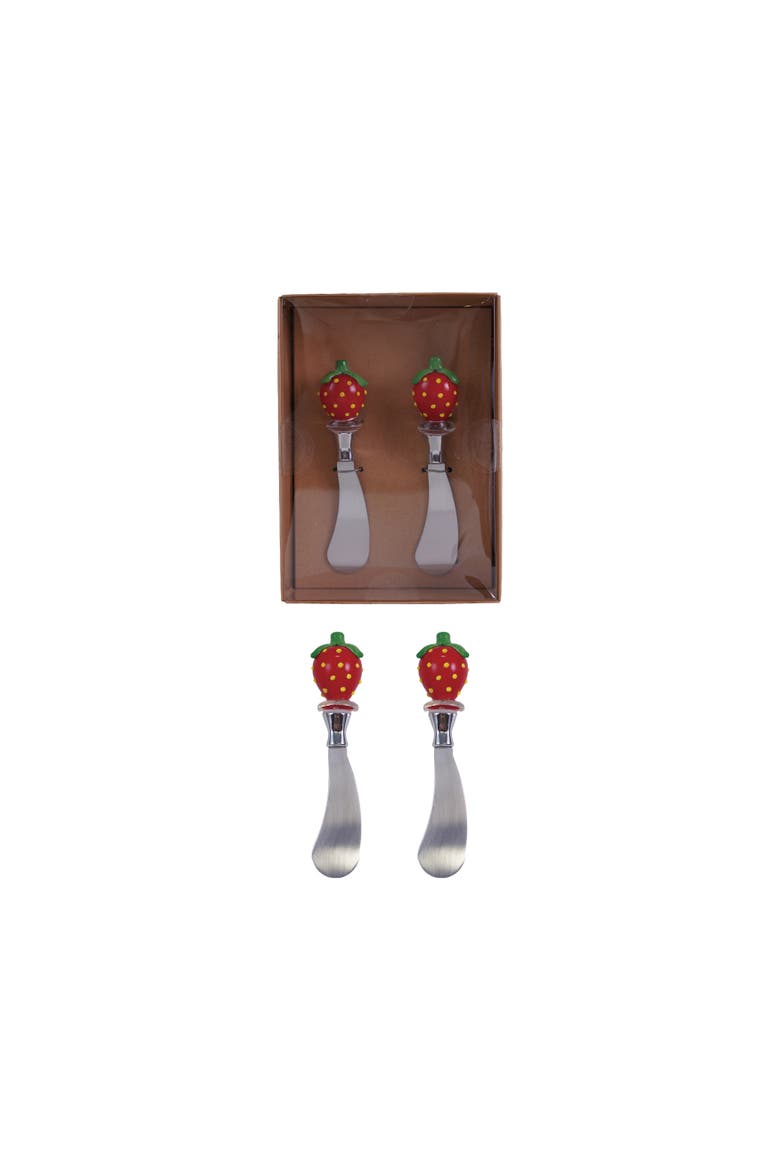 2-Piece Canape Knives with Strawberry Shaped Handles, Main, color, Pink