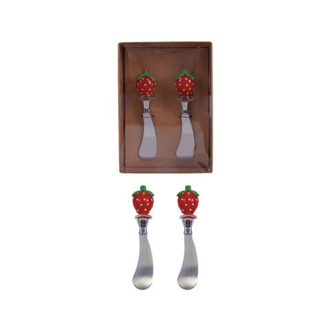 2-Piece Canape Knives with Strawberry Shaped Handles
