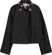 Marni Daisy Appliqué Denim Jacket