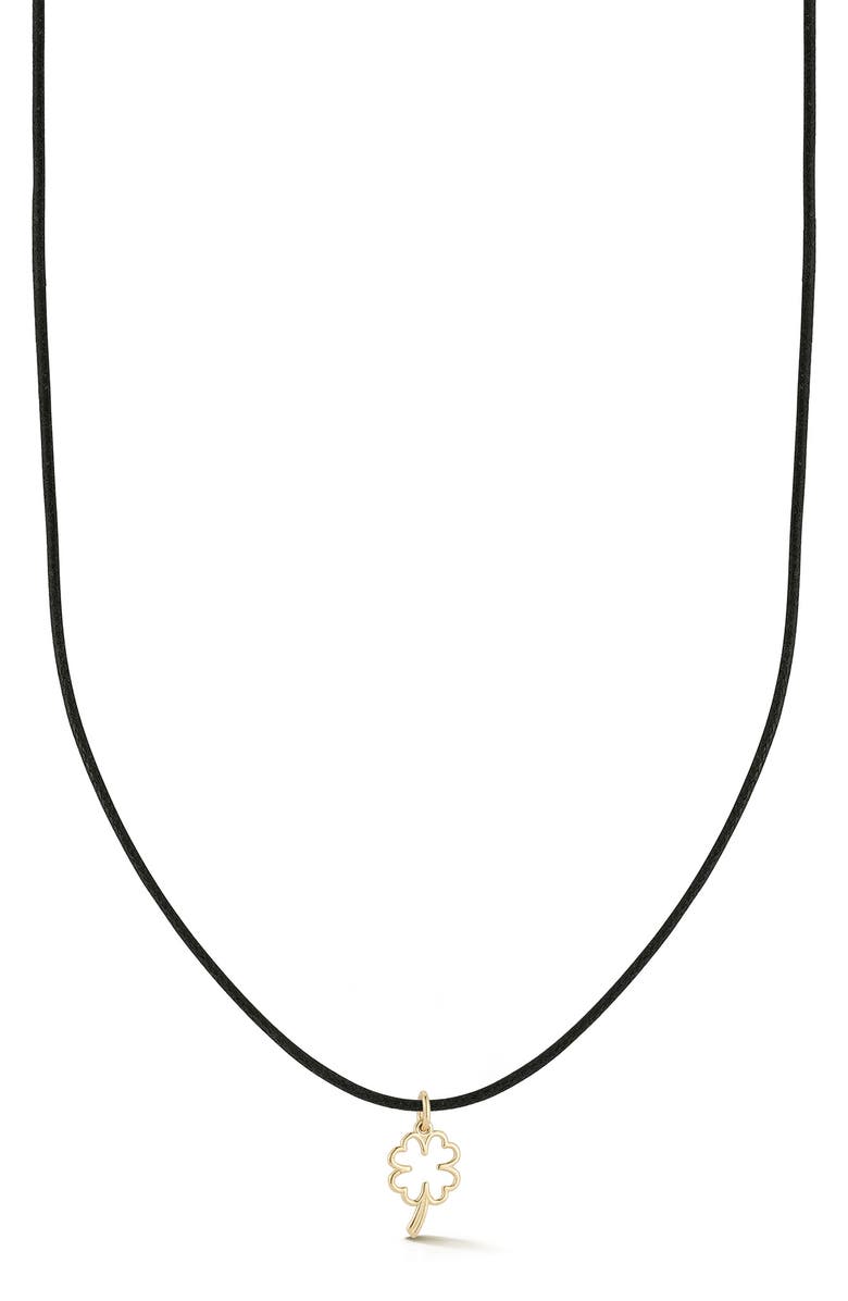 Ember Fine Jewelry <p>14K Gold Clover Cord Necklace</p>, Main, color, Gold