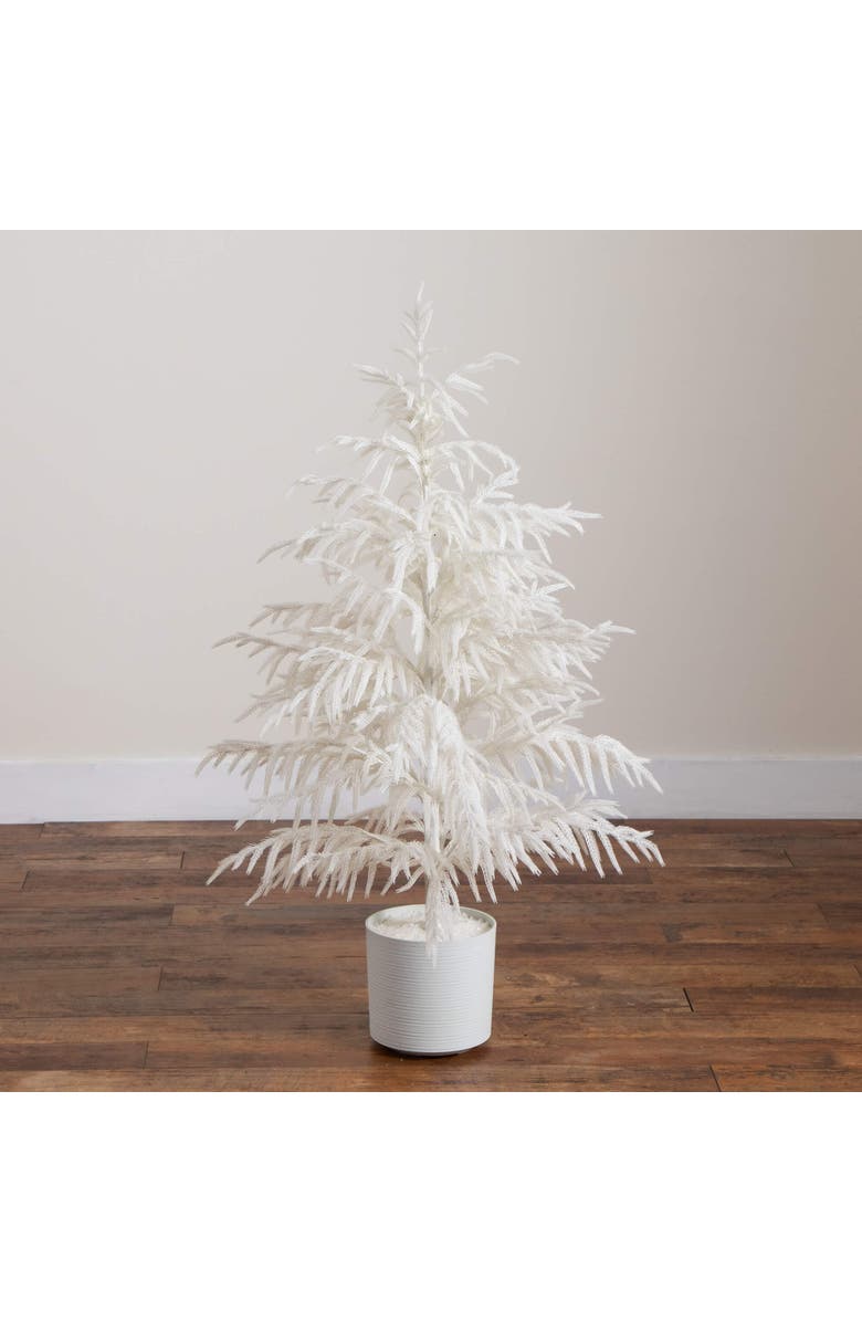 NEARLY NATURAL 4-ft Artificial Real Touch White Norfolk Island Pine Christmas Tree with Natural Look, Alternate, color, White