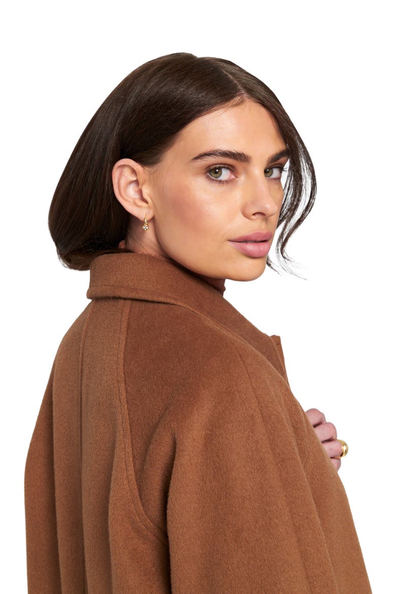 Melton Coat Teddy, Alternate, color, Toffee