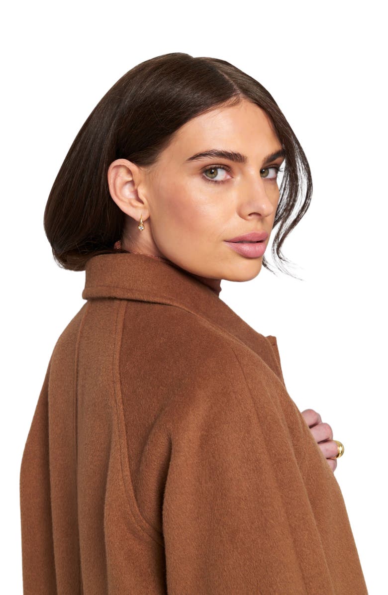 ELLE Collection Melton Coat Teddy, Alternate, color, Toffee