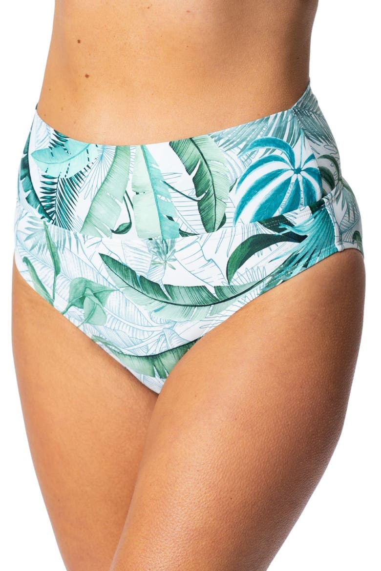 Barbara Convertible High Waist Swim Briefs, Alternate, color, WHITE