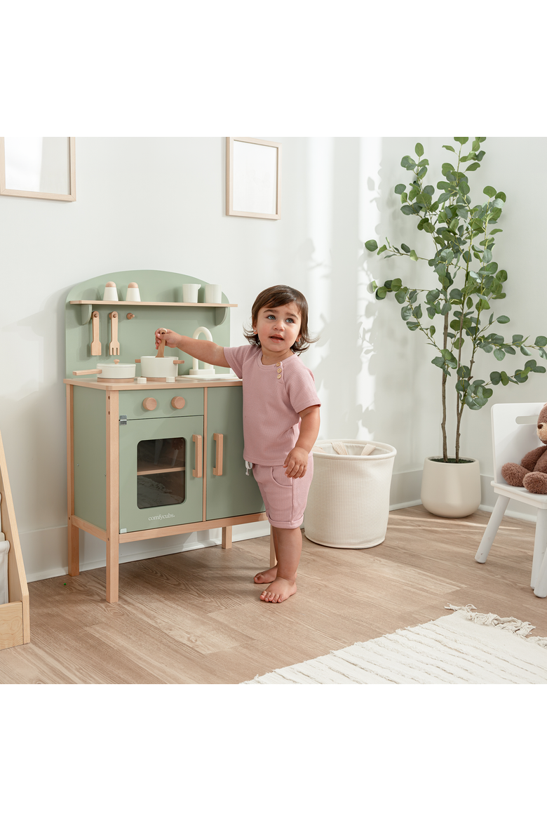 Wooden Kids Kitchen Playset, Alternate, color, Sage