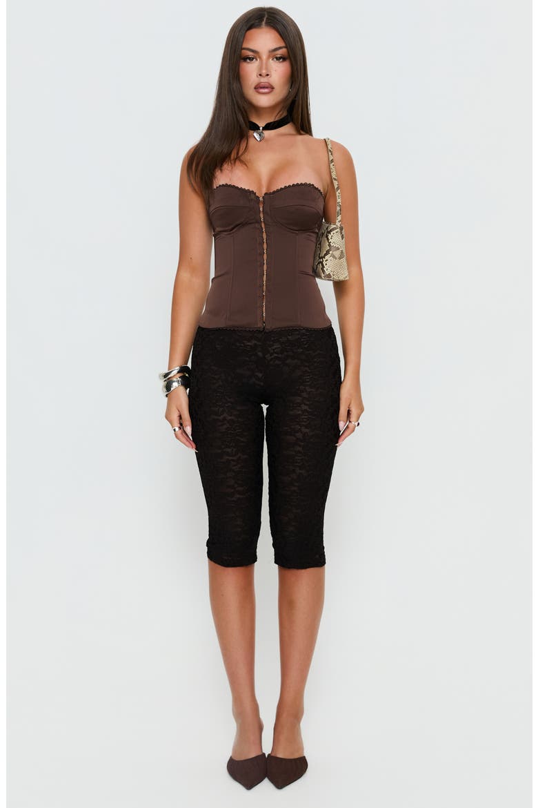 Jazzy Bustier Strapless Corset Top, Alternate, color, CHOCOLATE