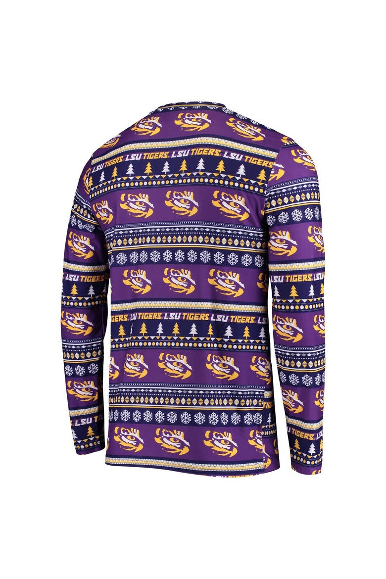 Men's Concepts Sport Purple LSU Tigers Ugly Sweater Knit Long Sleeve Top and Pant Set, Alternate, color, Purple