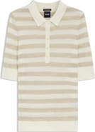 BOSS Fidenka Stripe Merino Wool Polo