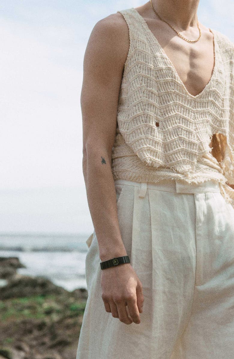 BREDA Groove Square Bracelet Watch, 16mm, Alternate, color, Black