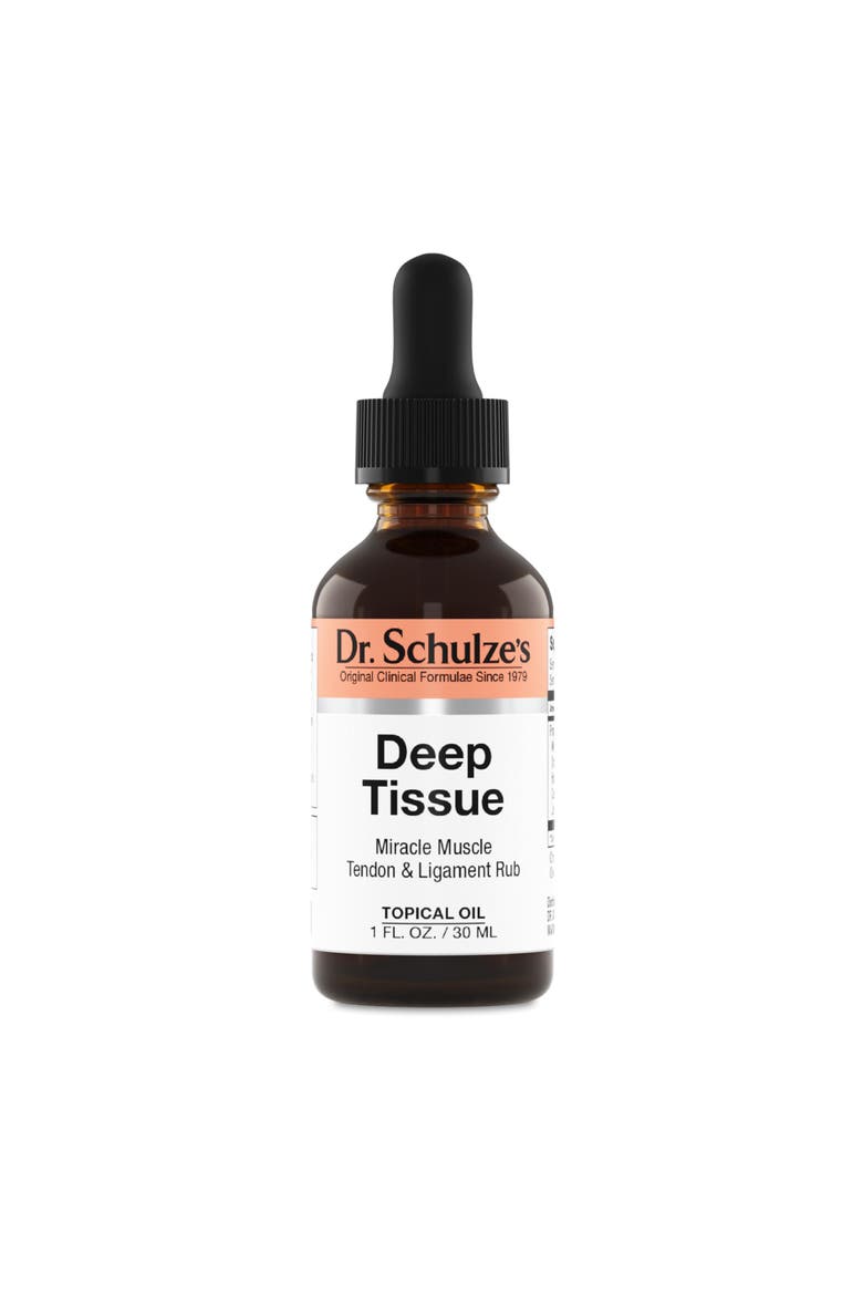 Deep Tissue Oil for Muscle and Tendon Support, Plant-Based Herbal Formula, Gluten-Free, Main, color, Brown