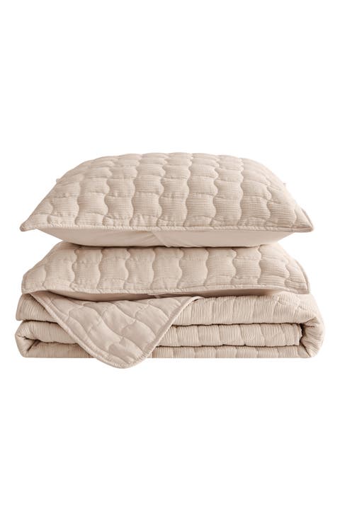 Wave Stitched Quilt Set