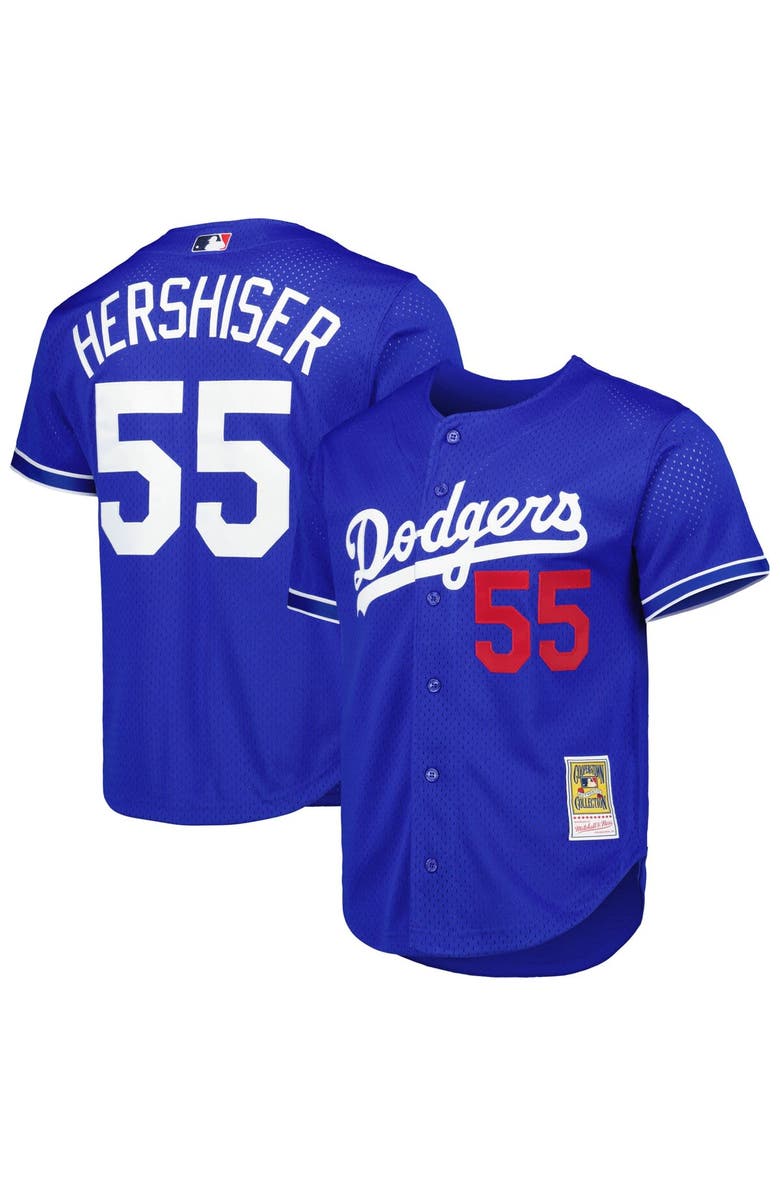 Mitchell & Ness Men's Mitchell & Ness Orel Hershiser Royal Los Angeles Dodgers Cooperstown Collection Mesh Batting Practice Button-Up Jersey, Alternate, color, Royal