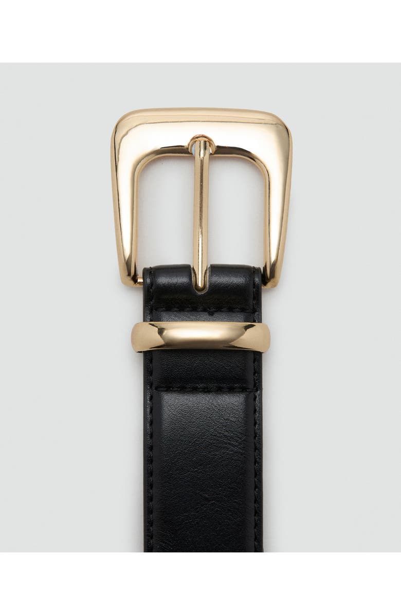 MANGO Faux Leather Belt, Alternate, color, Black