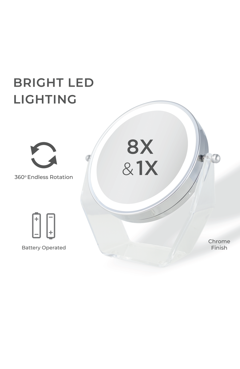 Zadro Lighted Makeup Mirror with Magnification 
Swivel, Alternate, color, Chrome