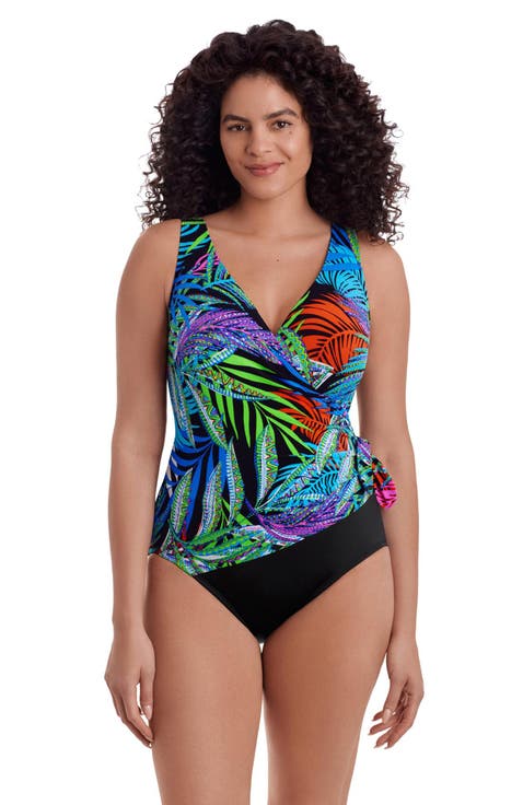 Side Tie Surplice Long Torso One-Piece Swimsuit