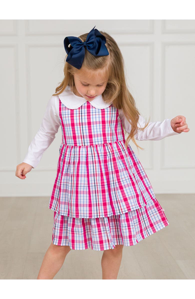 RuffleButts Knit Long Sleeve Ruffle Peter Pan Tee, Alternate, color, White