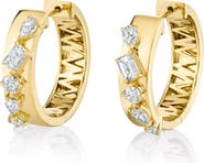 Michael M Montage Diamond Cross Hoop Earrings