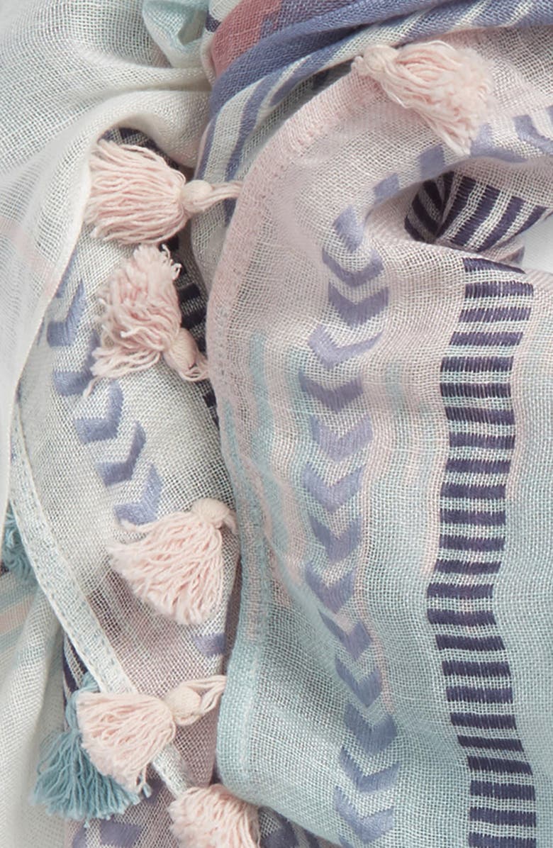Caslon<sup>®</sup> Caslon Ikat Stripe Linen Blend Scarf, Alternate, color, 