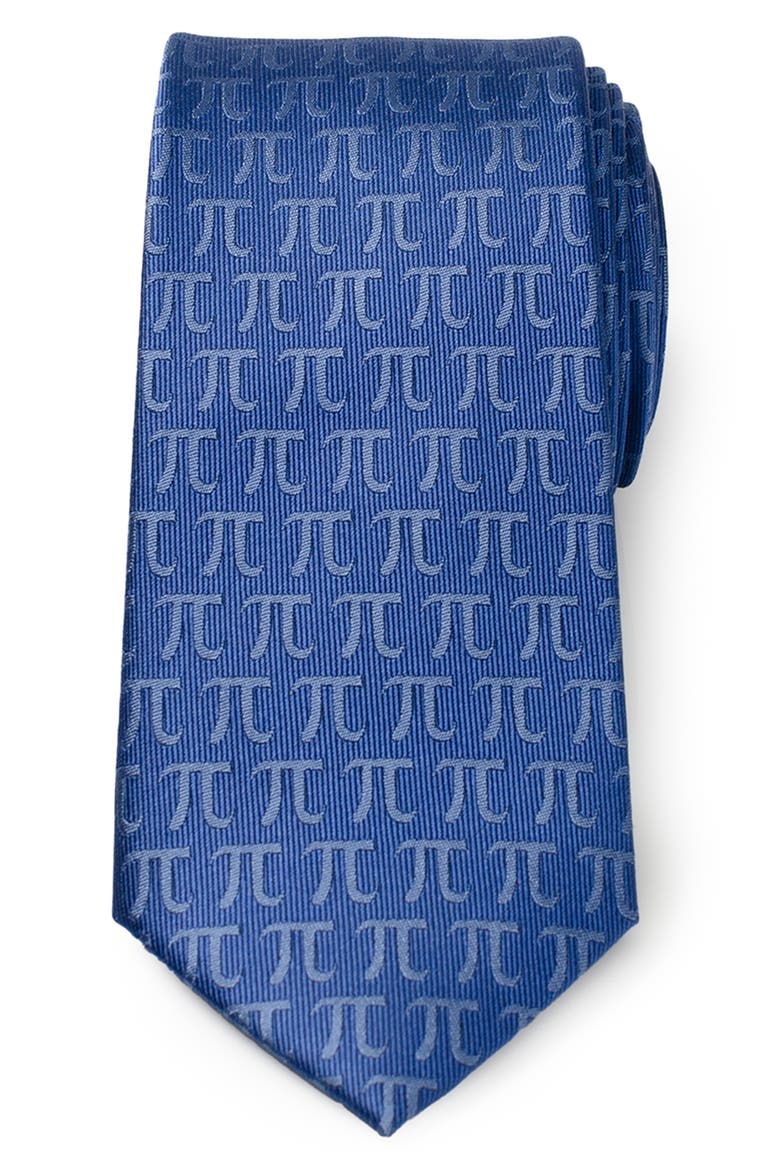 Pi Mathematics Symbol Hidden Message Silk Blend Tie, Main, color, BLUE