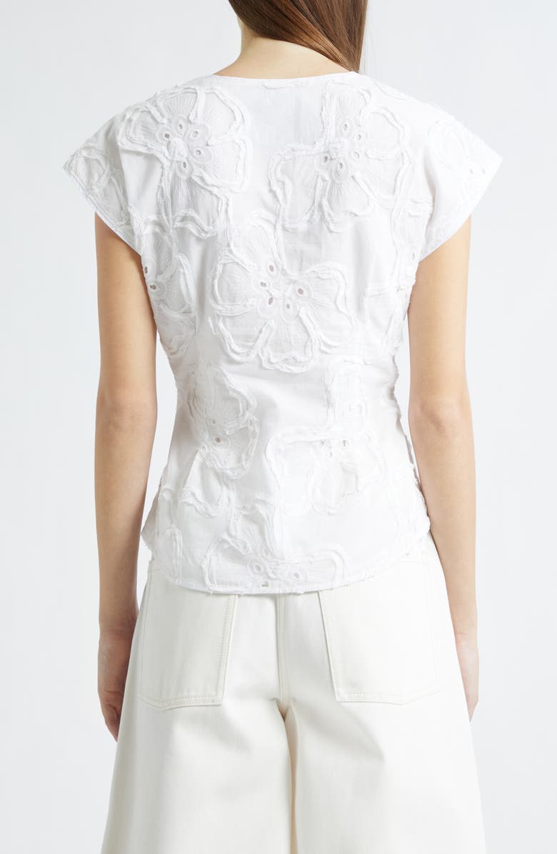 3.1 Phillip Lim 3D Floral Embroidered Top, Alternate, color, White