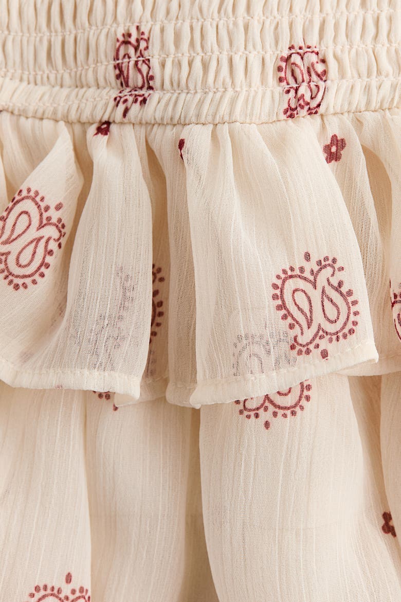 Tiered Chiffon Skirt, Alternate, color, Cream/paisley
