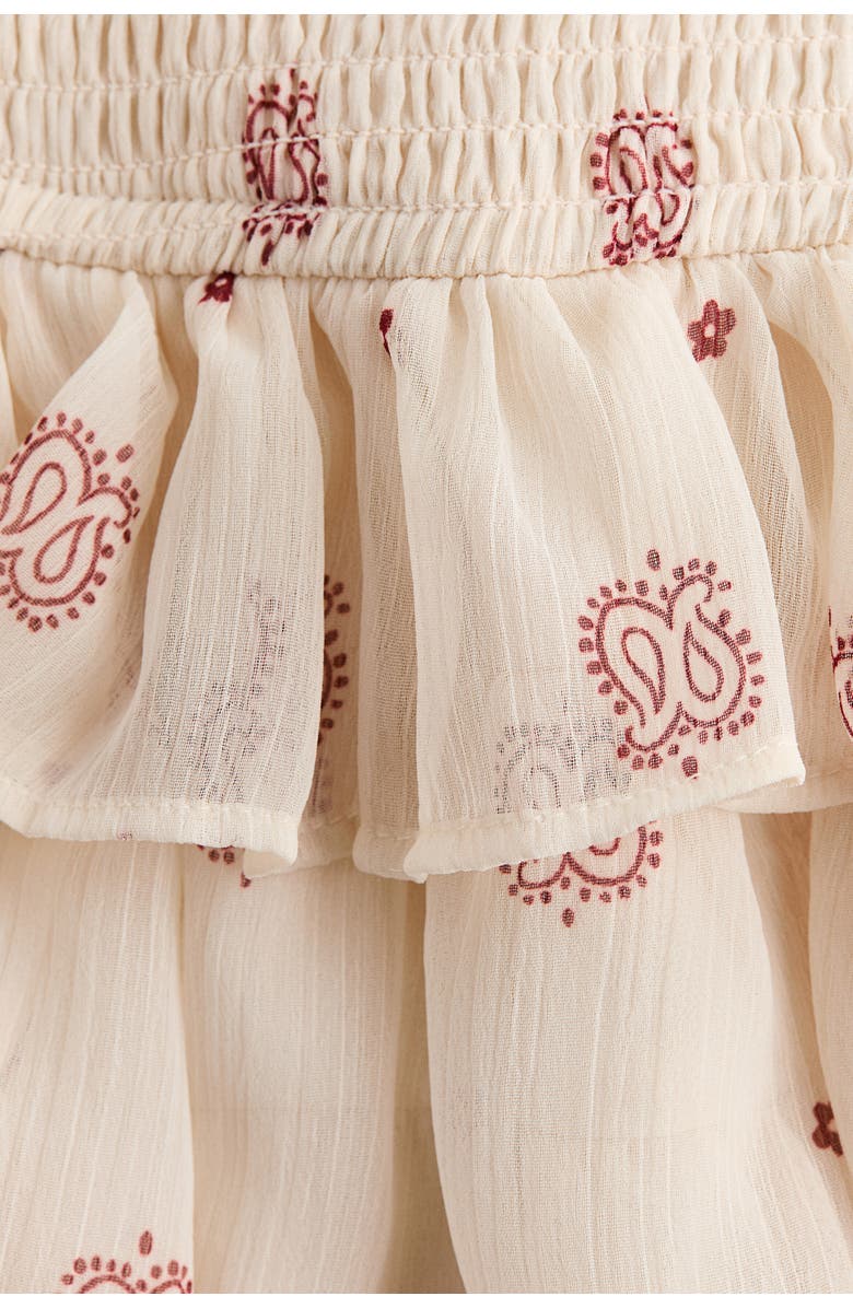 H&M Tiered chiffon skirt, Alternate, color, Cream/Paisley