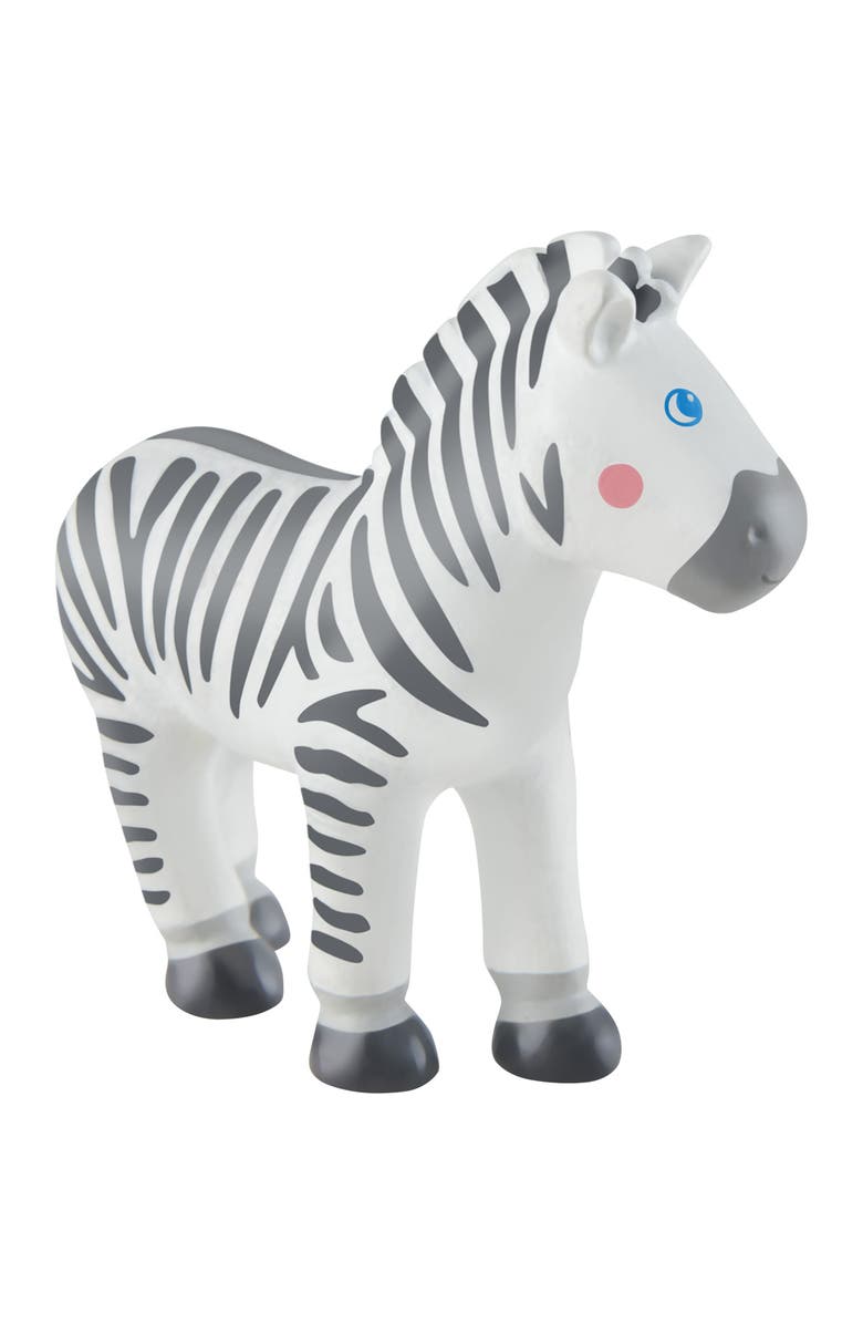 HABA Little Friends Zebra - 4" Chunky Plastic Zoo Animal Toy Figure, Alternate, color, Multi