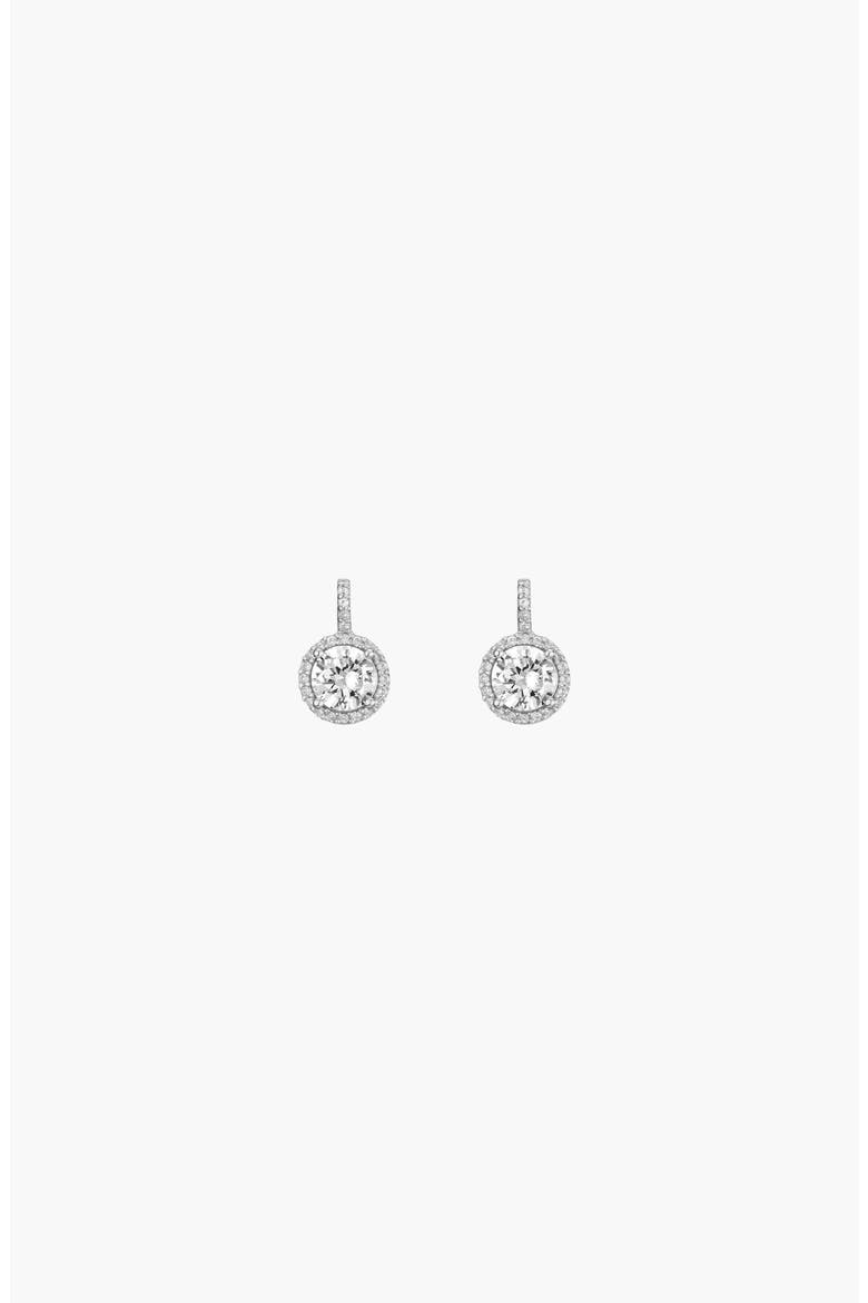 Lab Grown White Sapphire Edwardian Earrings, Main, color, White Gold