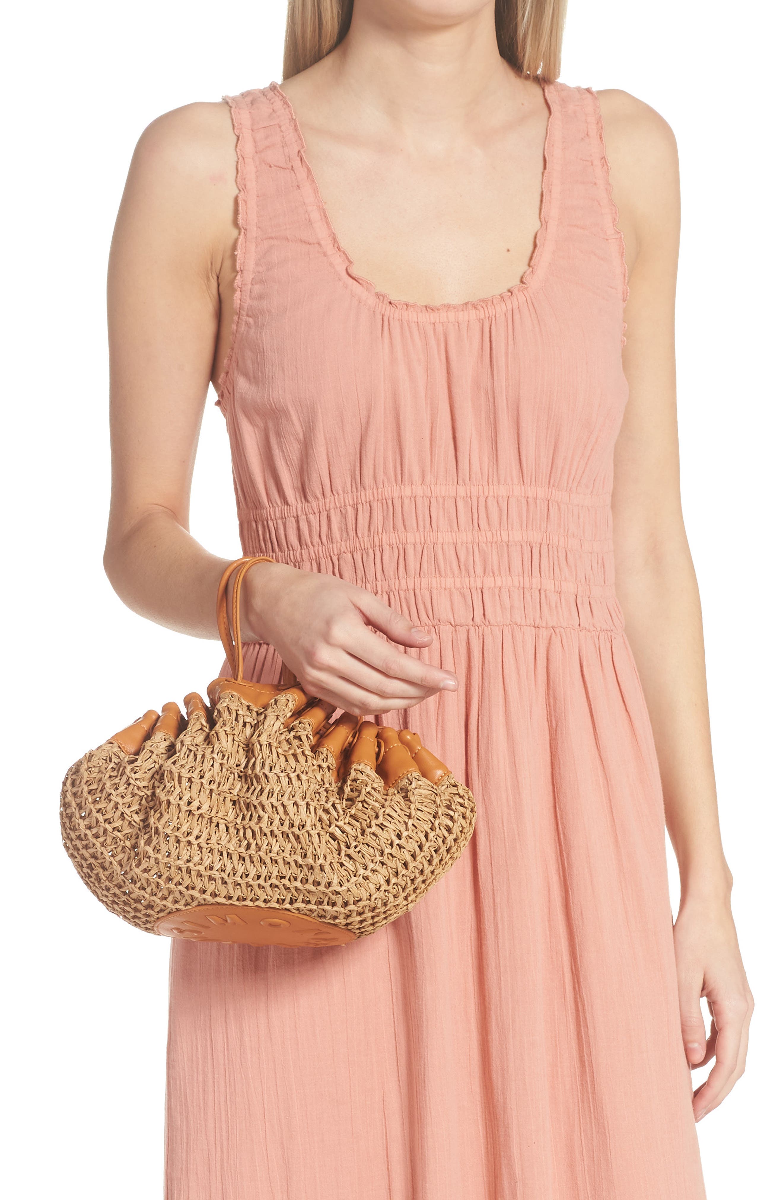 Simon Miller Straw Scrunch Bag, Alternate, color, 