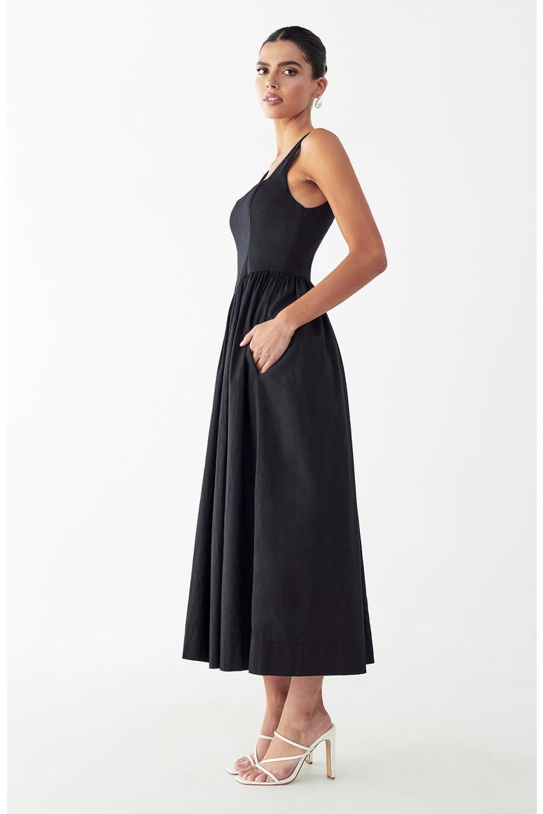 Lyla Midi Dress, Alternate, color, Black