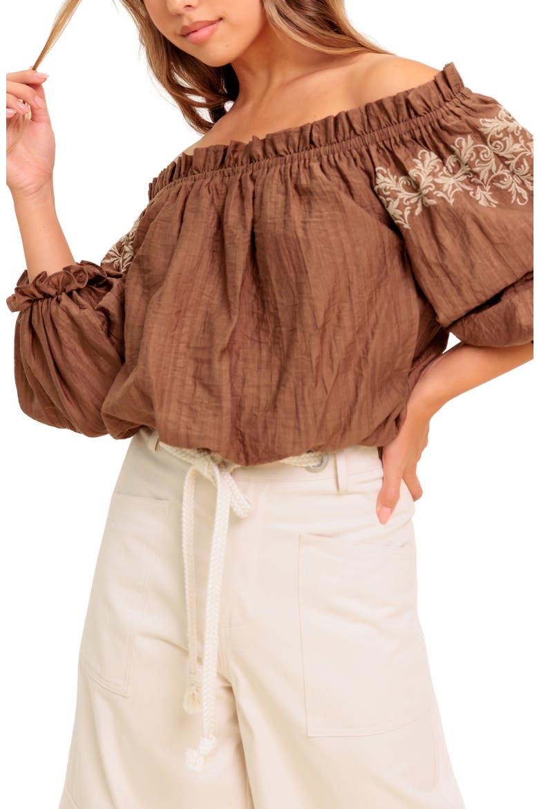 Off The Shoulder Top, Main, color, BROWN