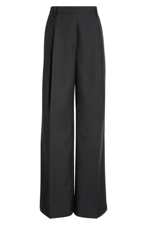 Dries Van Noten Wool Wide Leg Trousers In Black