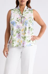 KASPER Sleeveless Matte Satin Top