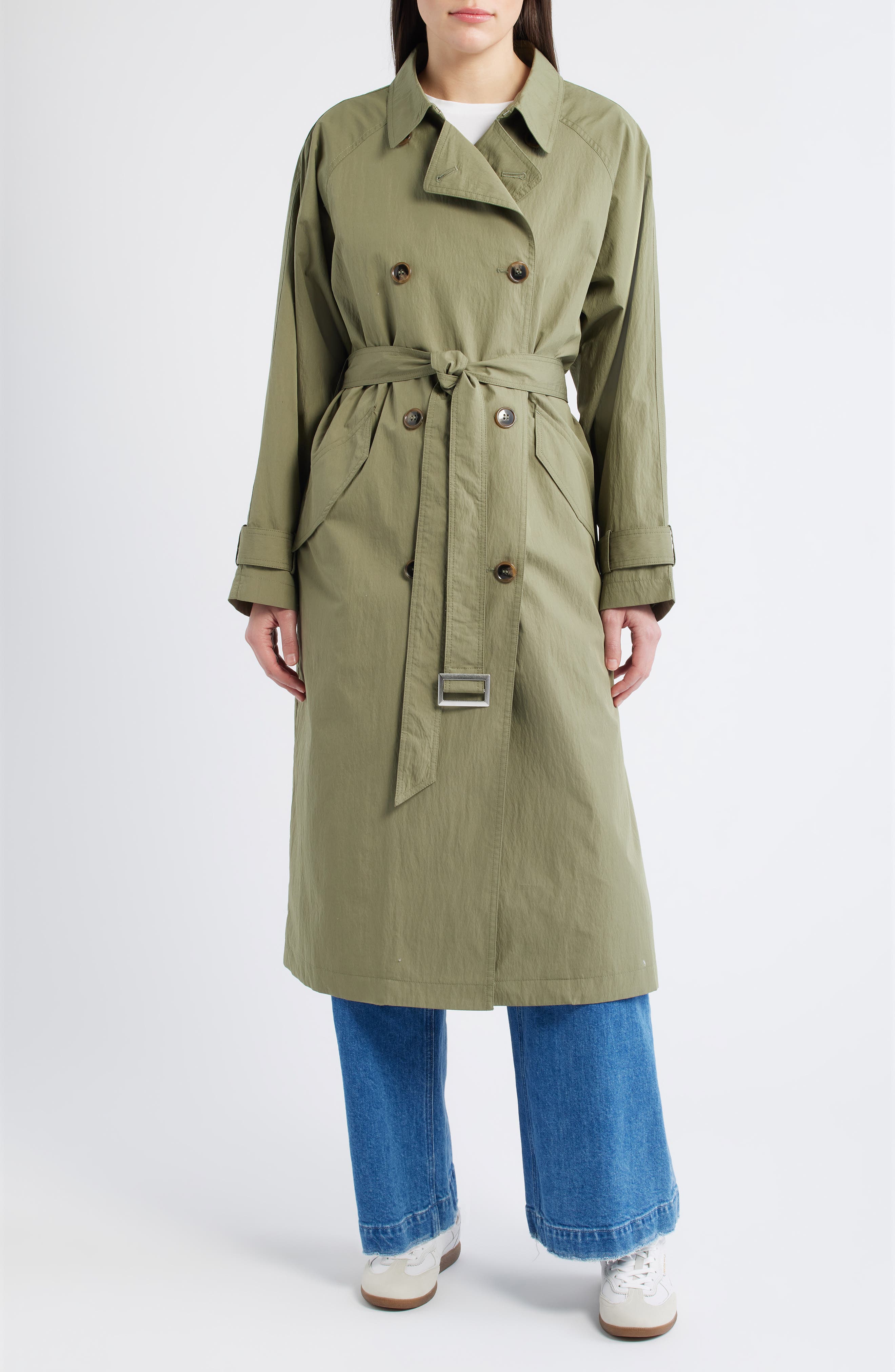 Long Double Breasted Trench Coat - image 5