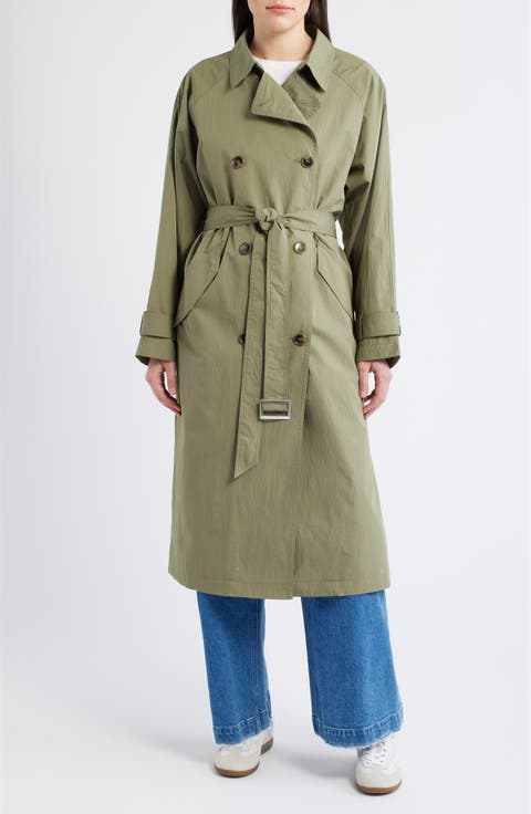 Long Double Breasted Trench Coat