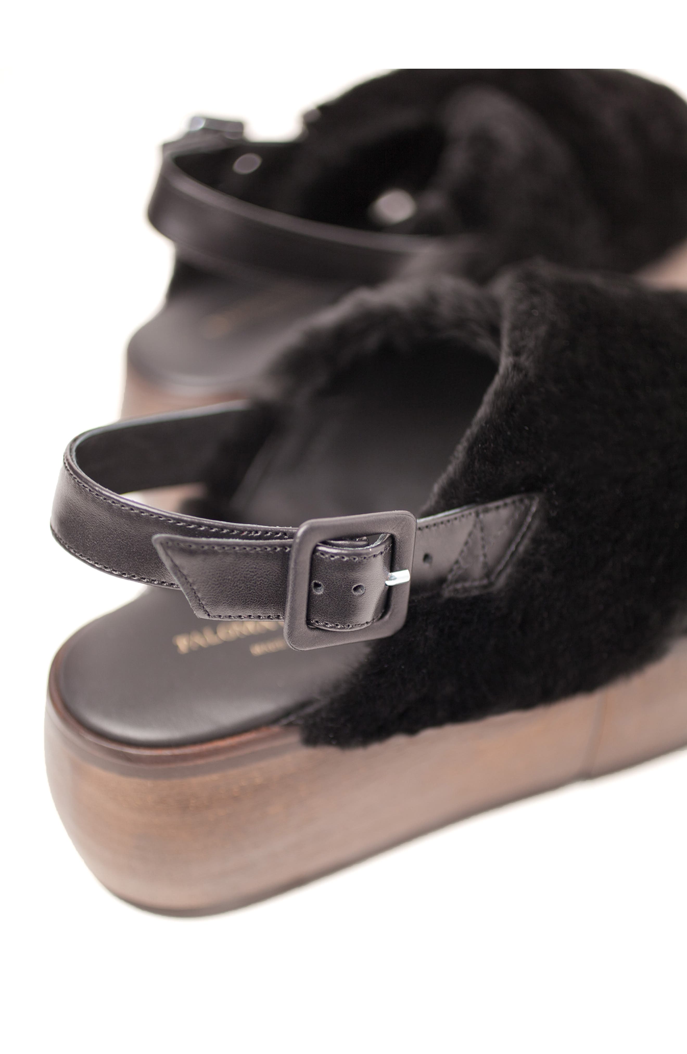 Paloma Barcelo Viola Moution Genuine Shearling Platform Sandal, Alternate, color, 