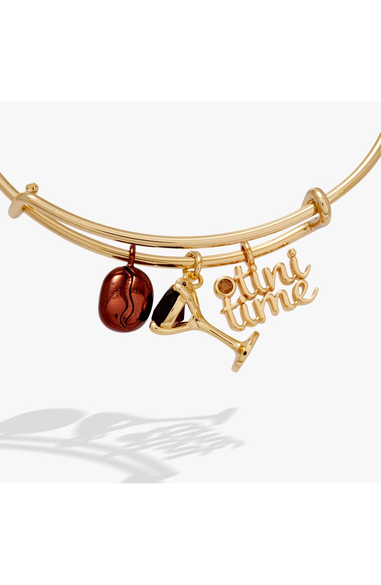 Alex and Ani Espresso Martini Multi Charm Bangle, Alternate, color, Gold